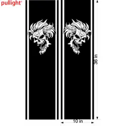 2x грузовик боковые полосы Сумасшедший волосы череп флаги Графика Автомобиля Виниловые наклейки Наклейки