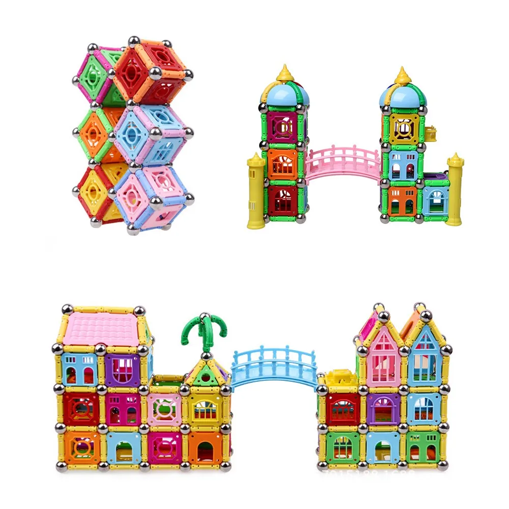 438 шт. магнитные строительные блоки металлические шары дизайнерские строительные игрушки Обучающие Развивающие DIY замок детские игрушки подарок