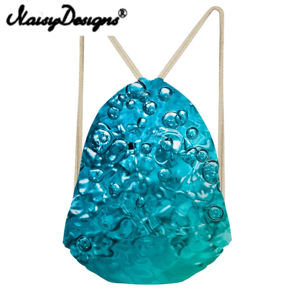 NOISYDESIGNS 3D Plant Printing Colorful Drawstring Backpack School Softback Unicorn Mochila Infantil Travel Gift Waterproof new