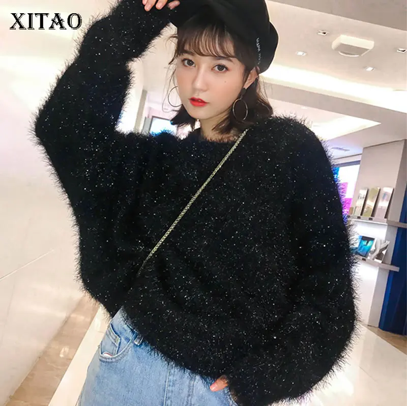 [XITAO] 2019 Весна Новая Корея модные женские туфли с круглым вырезом длинный рукав свитер для повседневной носки Женские однотонные Цвет