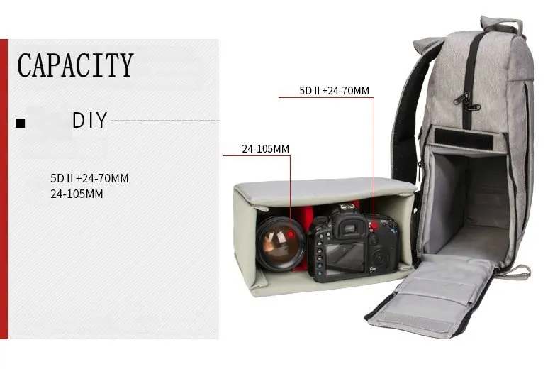 Водонепроницаемый рюкзак DQ310B рюкзак DSLR SLR чехол для камеры Сумка для Nikon CANON SONY FUJI PENTAX OLYMPUS LEICA оранжевый