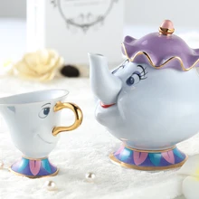 

Hot Sale Cartoon Beauty And The Beast Teapot Cup Set Mrs. Potts Chip Tea Pot Set Mug Lovely Gift US Version Tea Set Genuine New