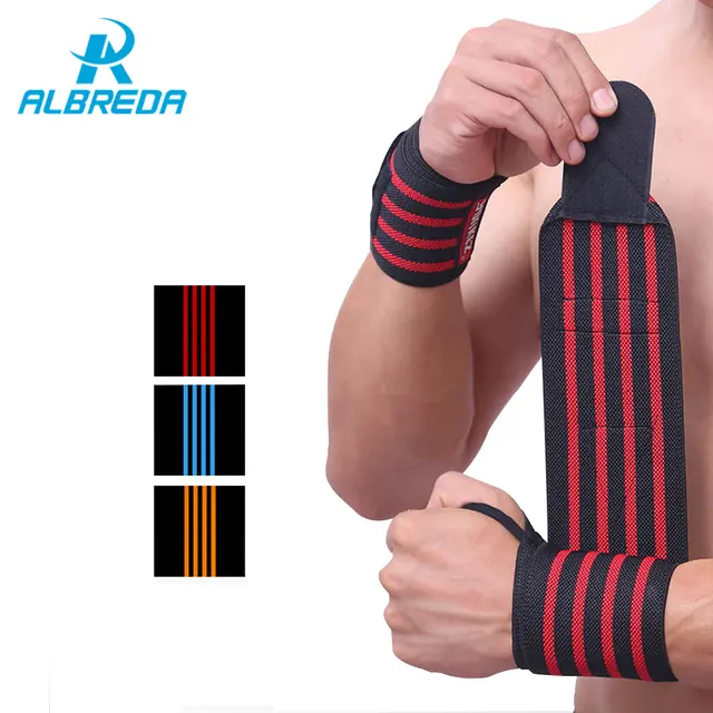 US $6.76 ALBREDA 1Pair Sports Safety Accessories Sports Wrist Support Strap Elastic Wrist Band Weight Liftin