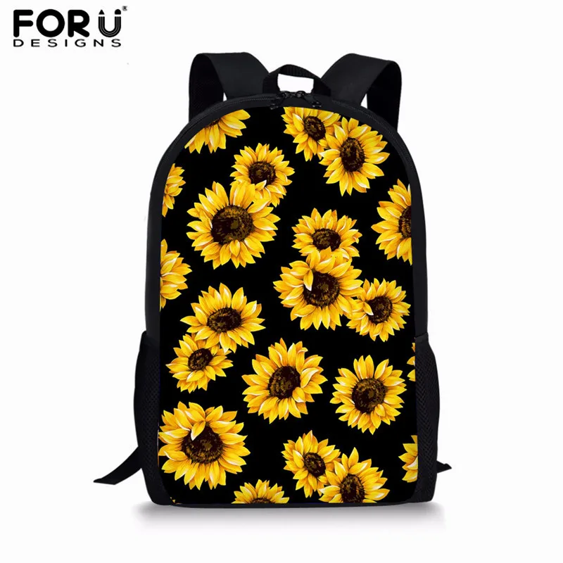FORUDESIGNS/Новые рюкзаки с подсолнухами, школьные сумки для девочек-подростков, Детский рюкзак, детский школьный рюкзак, комплект mochila escolar - Цвет: L5268C