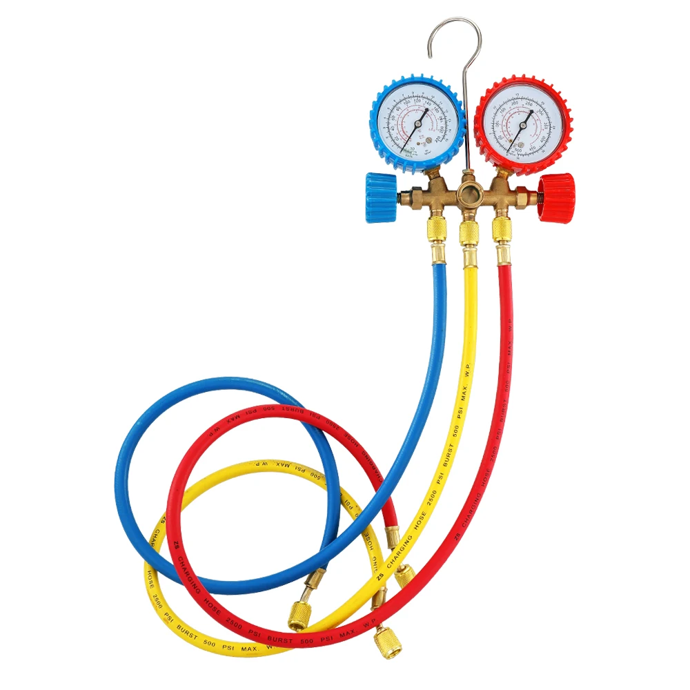 Refrigerant Manifold Gauge Set Air Conditioning Tools with Hose and Hook for R12 R22 R404A R134A Refrigerant Manifold Gauge Set Air Conditioning Tools with Hose and Hook for R12 R22 R404A R134A