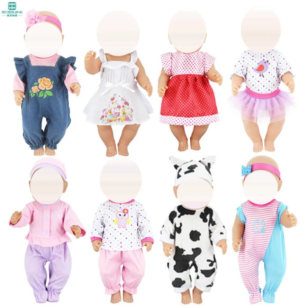 

Doll Clothes for 43cm toy new born doll accessories baby princess skirt denim suit
