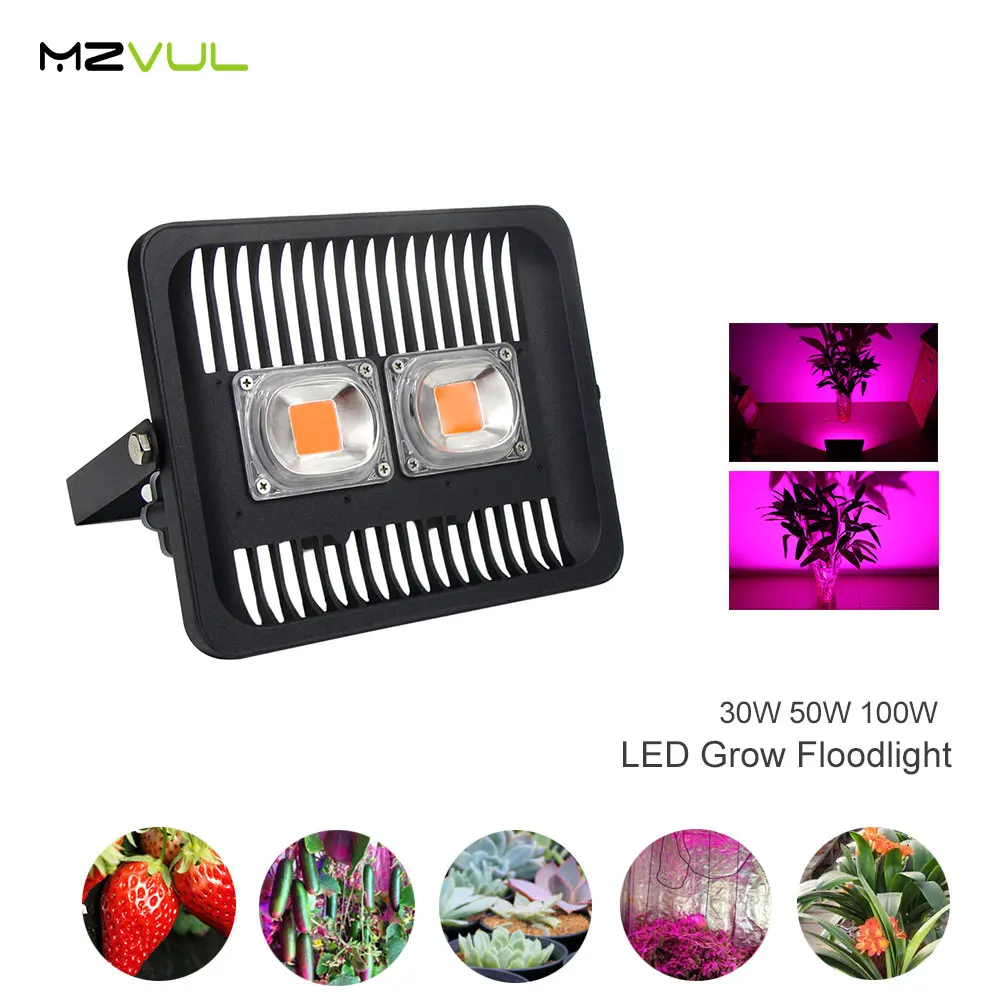 

IP65 LED COB Grow Flood Light 30W 50W 100W Input Smart IC Driver Full Spectrum Fruit Flower Cultivate Plant DIY Grow Light