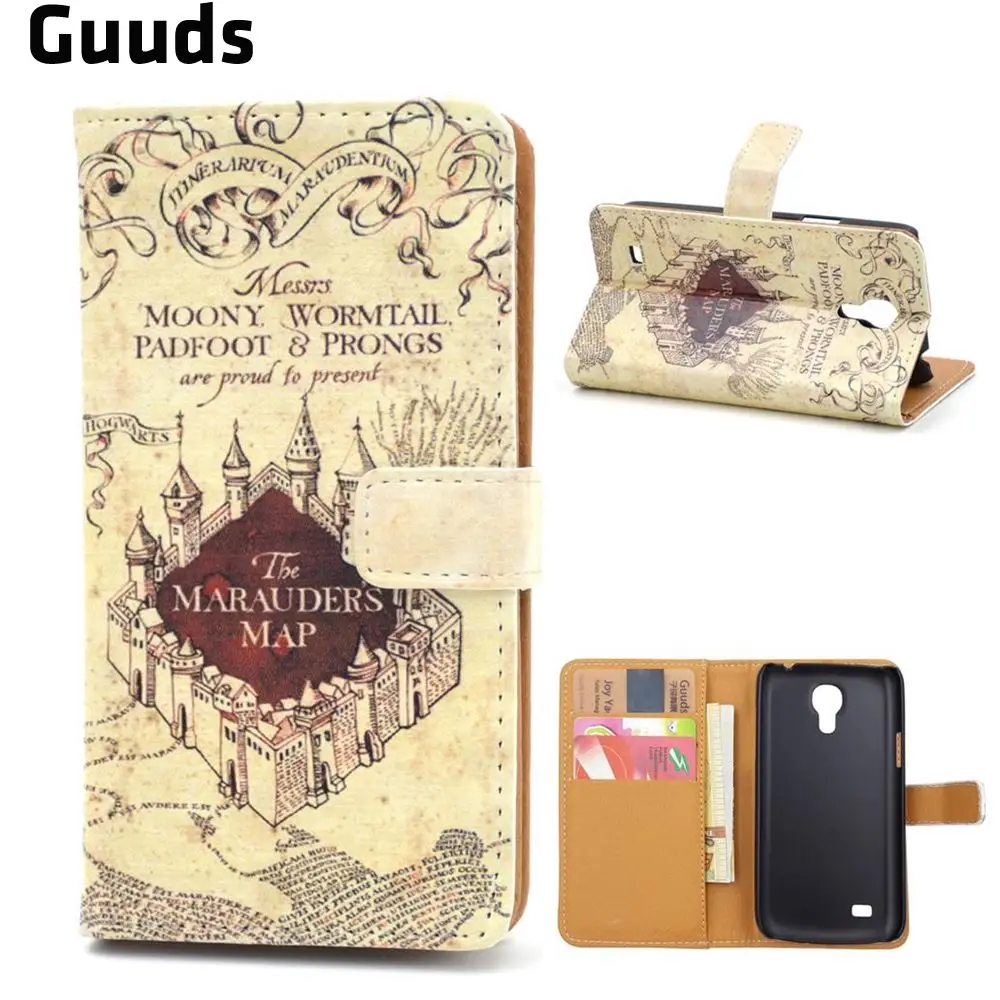The Marauders Map Leather Wallet Case for Samsung Galaxy S4 mini i9190 I9192 I9195