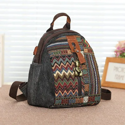 

Fashion Embossing Women National Shopping backpacks!Nice Striped Embroidered Lady Travel backracks Hot Vintage Canvas Backruck