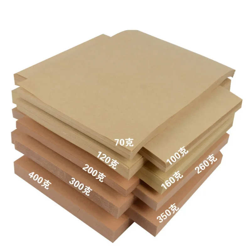 70 400GSM A4/A3 коричневая необработанная крафт бумага из древесной целлюлозы