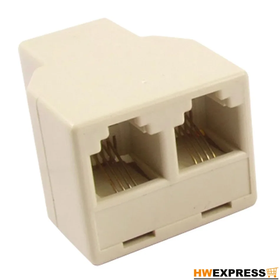 10 PCS RJ11 4 Pins Female 1 to 2 Telephone Splitter Connector Adapter