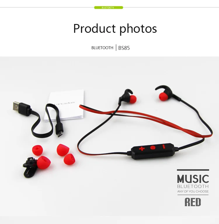 Langsdom Sports Bluetooth BS85 Wireless earphone with Microphone for iPhone xiaomi Samsung Mobile Phone Auriculare