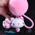 Милый брелок hello kitty, брелок для женщин, аниме, брелок для ключей Kt Cat, детские игрушки, брелок для автомобиля, брелок на запястье, веревка, брелок, подарки