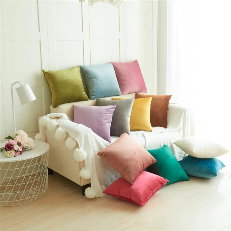 sofa decorative cushions Velvet Pillow Sofa Waist Throw Cushion Home