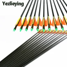 6/12/24 шт 3" сменные стрелы из стекловолокна оранжевые и желтые перья композитный/изогнутый лук стрельба из лука Спорт на открытом воздухе