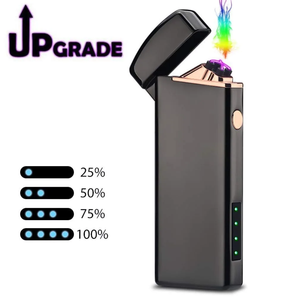 Электронная сигарета с USB зажигалка двойной дугой импульсного USB Перезаряжаемые Зажигалка плазменная ветрозащитный для Беспламенного электроподжиг зажигалки зажигалка usb прикуриватель