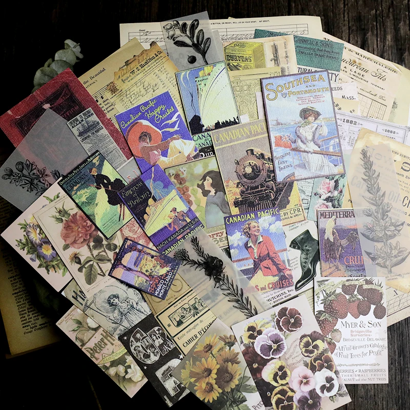 

VYUTXA Vintage Series Material Paper Set for Scrapbooking DIY Projects/Photo Album/Card Making Crafts