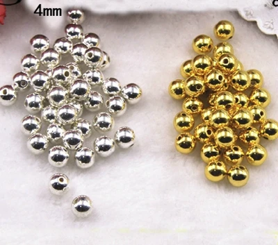 

Free Shipping 1000pcs 4mm Dia. Color Silver And Gold Round Pearl Imitation Plastic Pearl Beads For You To DIY Women Jewelry
