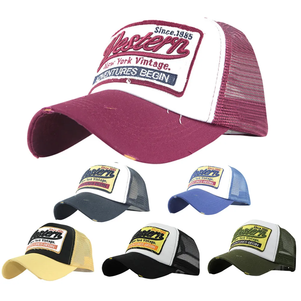 

Branded baseball caps Grinding Multicolor Summer Cotton Cap Embroidered letter mesh ponytail baseball cap casquette femme sport