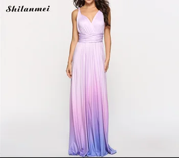 

2018 Sexy Backless Gradient Sleeveless Woman Casual Evening Party Maxi Dress Ladies V Neck Bandage Summer Elegant Long Dress