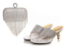 2015 heißesten Verkauf Mode silber Damen Sommer sandalen Afrikanische partei Schuhe Mit Passender Tasche! größe 37-43! RL1-8