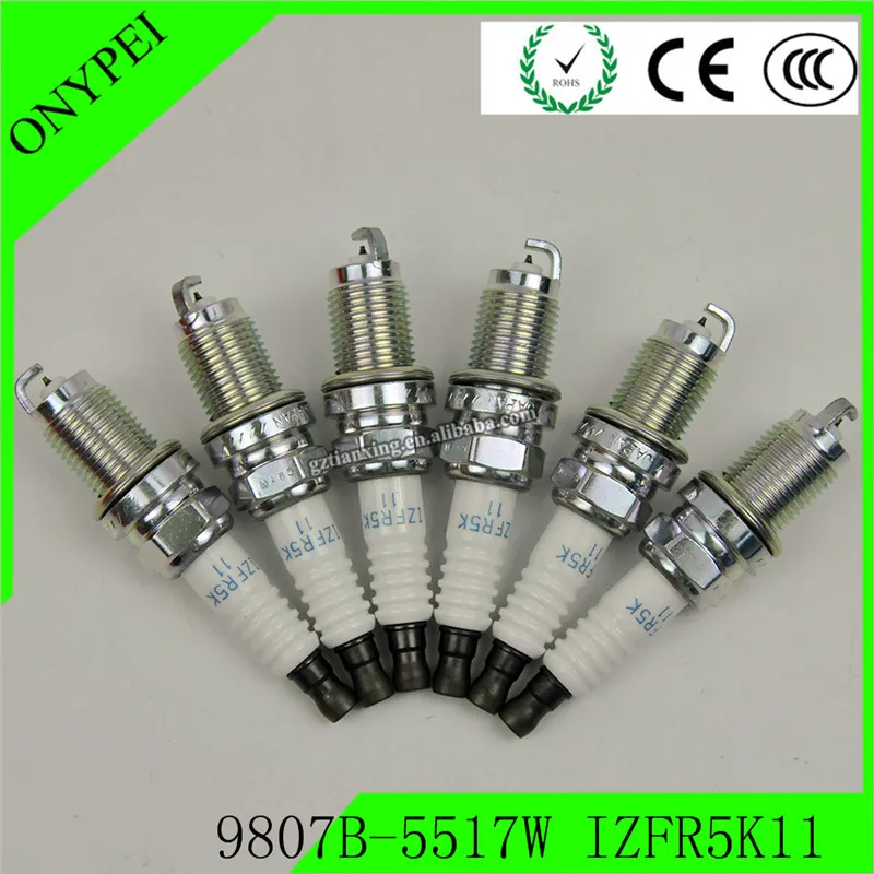 

6 pcs IZFR5K11 3657 9807B-5517W Iridium Spark Plugs For Honda Odyssey Pilot Acura MDX IZFR5K 11 IZFR5K-11 9807B5517W 9807B 5517W