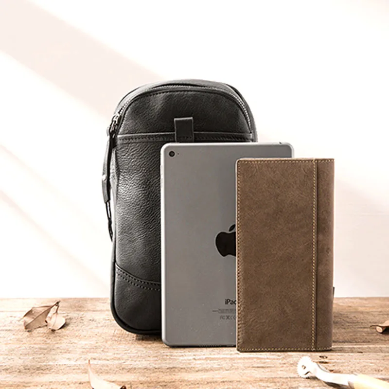 AETOO Fashion Genuine Leather Crossbody Bags men casual messenger bag Small Brand Designer Male Shoulder Bag Chest Pack