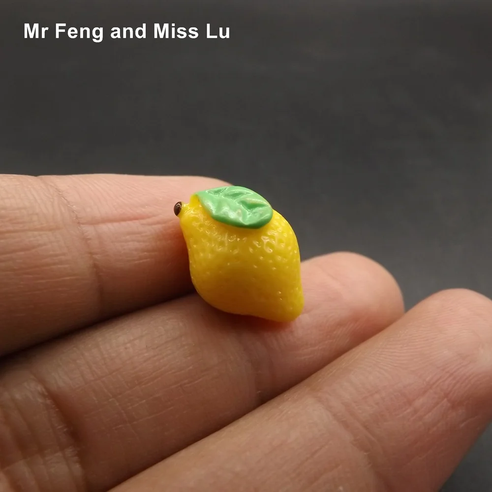 

Fresh Lemon Resin Artificial Fake Miniature Food Model Toy