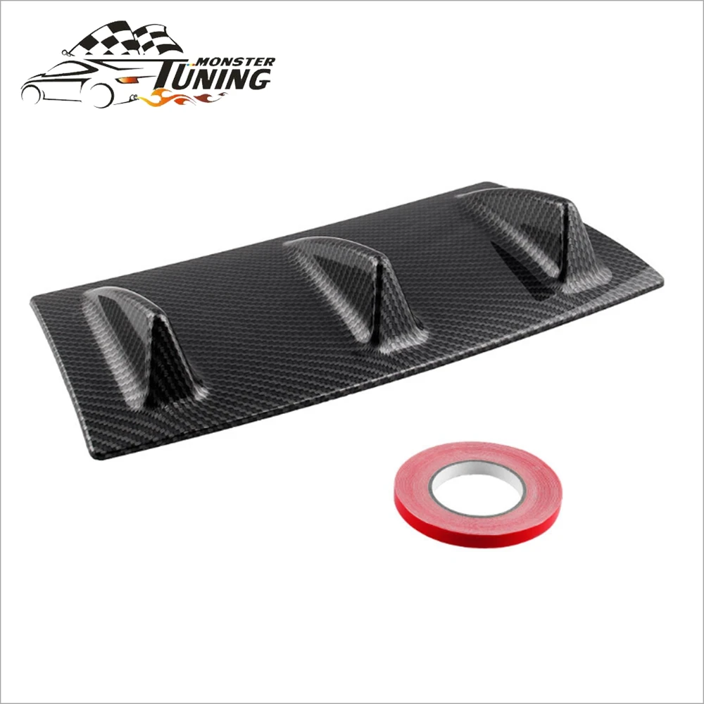 

Universal ABS Shark Fin Style Gloss Black 3 Fin Car Rear Bumper Lip Diffuser