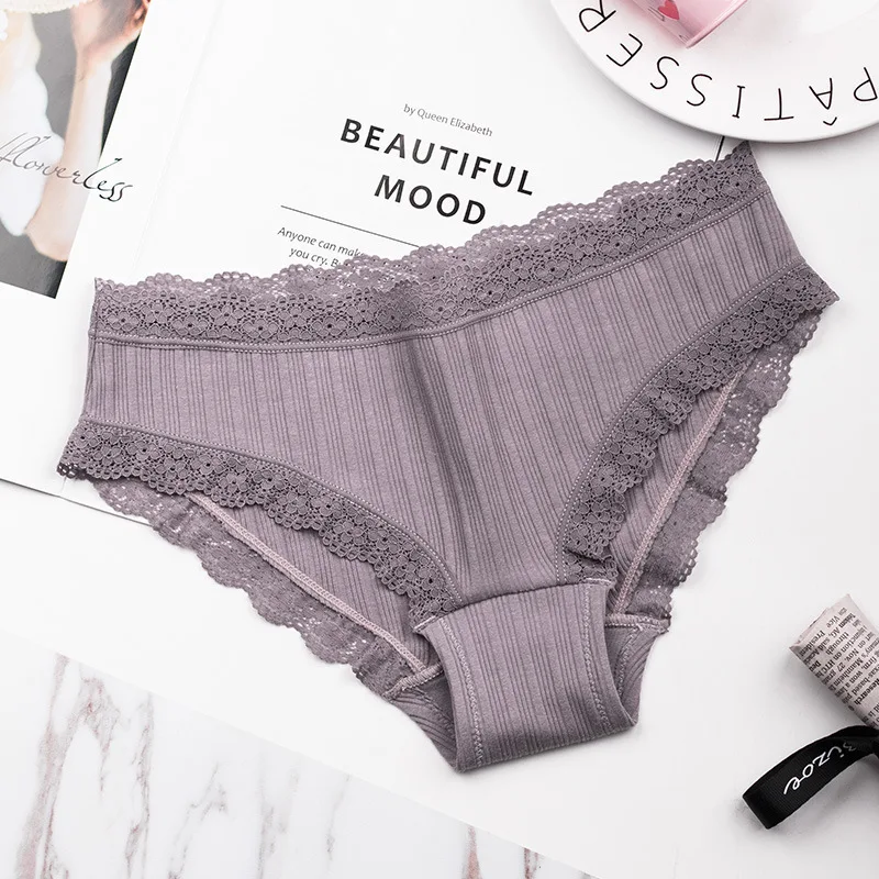 

Roseheart 2018 Women Fashion Trim Lace Cotton Bow Low Waist Sexy Women Panties Underwear Lingerie Briefs Cotton Bottom Underpant