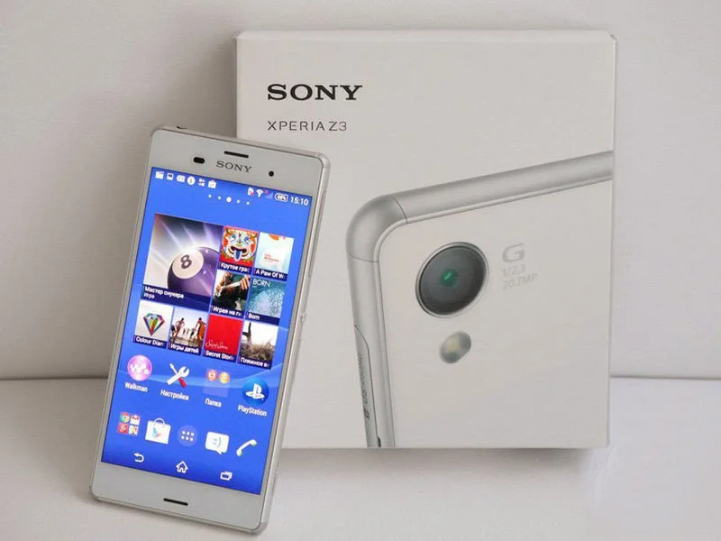 Разблокированный sony Xperia Z3 с одной и двумя sim-картами 4G LTE Android четырехъядерный 3 ГБ ОЗУ 16 Гб ПЗУ 5,2 дюймов wifi gps мобильный телефон