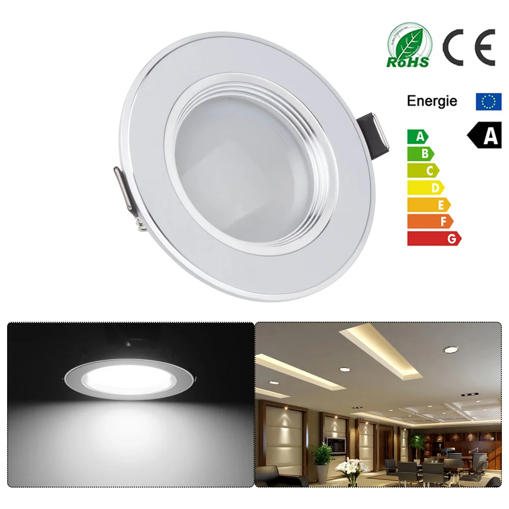 Buy Dimmable Ultra thin 3W LED Ceiling Recessed Grid Downlight / Slim Round
