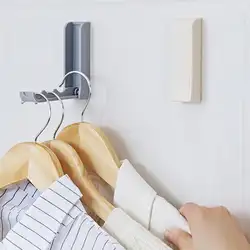 Складной дома вешалка крючок самоклеющиеся вешалка сзади Кухня Ванная Дверь Спальни Организатор Пластик Вешалки