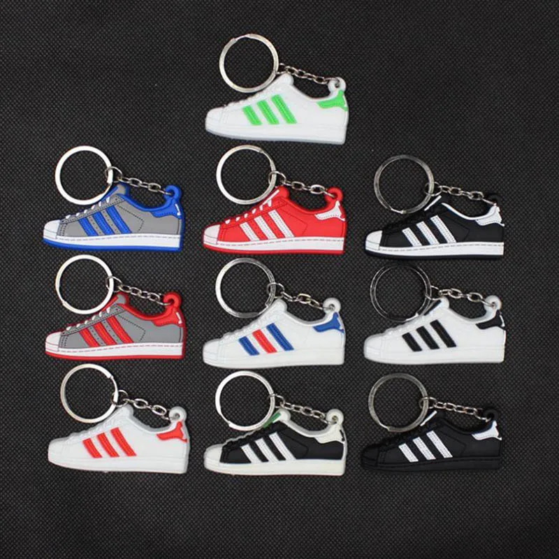

Cute Mini Silicone Superstars Sneaker Keychain Woman Men Kids Bag Charm Gifts Key Holder Accessories Basketball shoes Key Chain