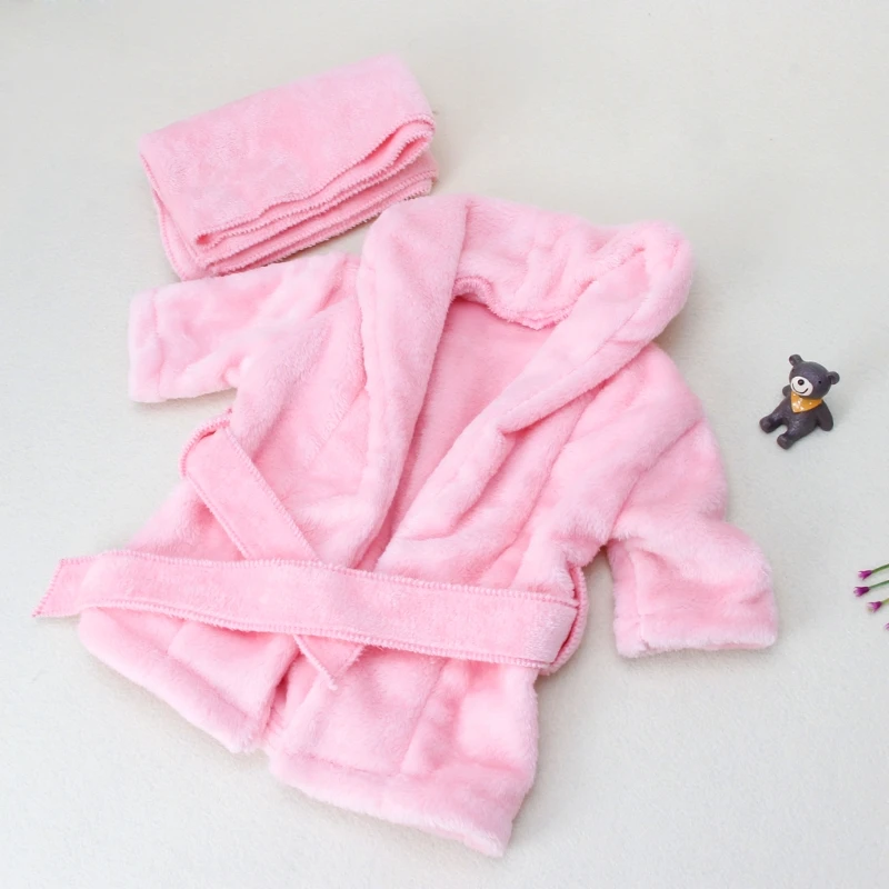 

2 pcs /Set Baby Bathrobe & Baby Towel Wrap Newborn Photography Props Baby Cloth Sets Photo Shoot Accessories