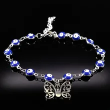 Бабочка из нержавеющей стали браслеты с подвесками для женщин Серебряный цвет ислам браслет evil eye ювелирные изделия pulseras mujer moda B17918