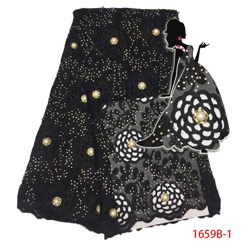

2017 Good Quality New Design French Net Lace Fabric For Party Dres 3D Lace African 3d Flower With Stone 2018 AMY1659B-1