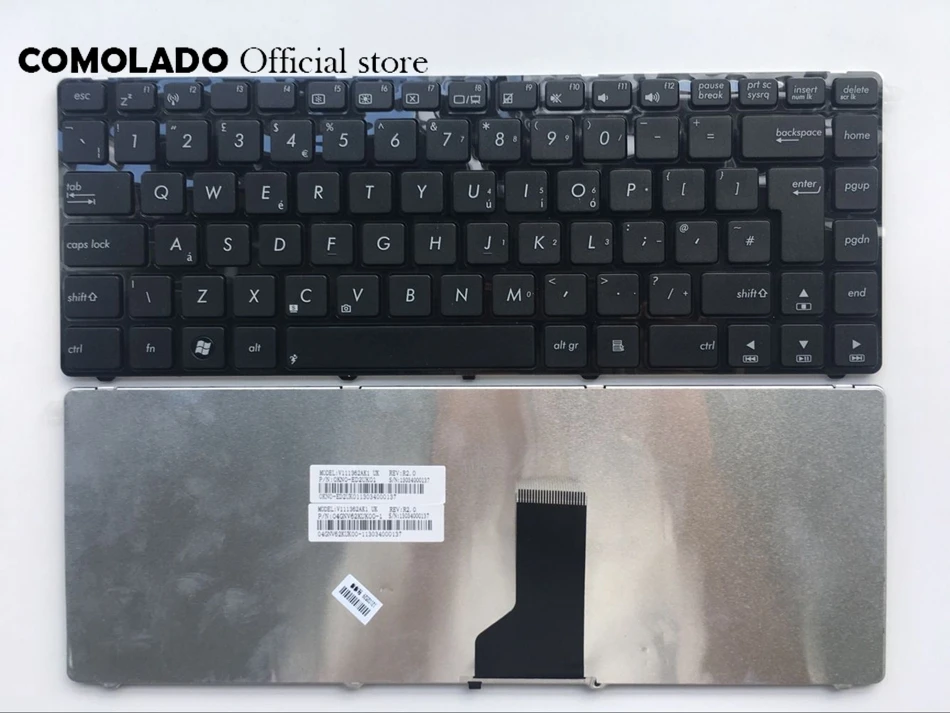 Британская клавиатура для Asus K42 UL30 U45 UL80 U80V U82 N82 A42 X42 X43 K43 черная с рамкой ноутбука