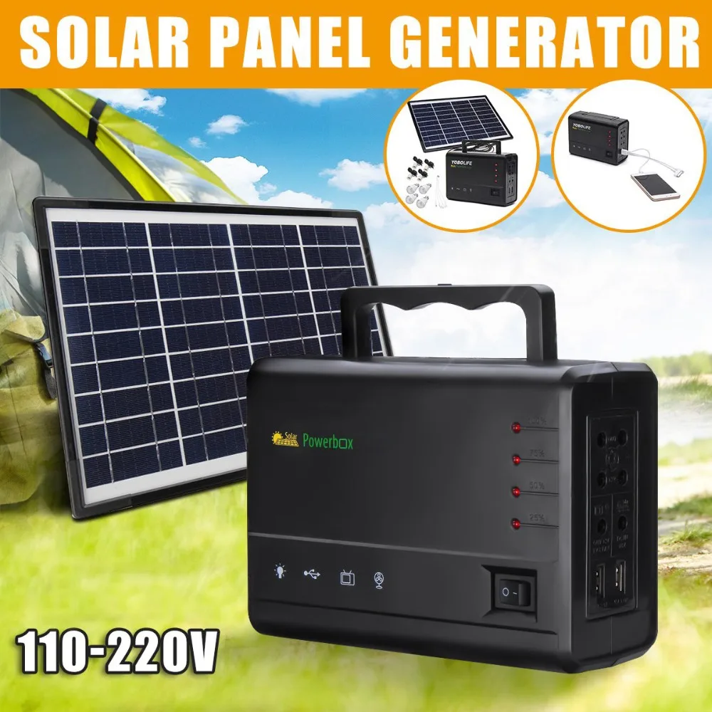 New Portable Solar Panels Charging Generator Power System Home Outdoor Lighting With Blub Gift Portable Power generation New Portable Solar Panels Charging Generator Power System Home Outdoor Lighting With Blub Gift Portable Power generation
