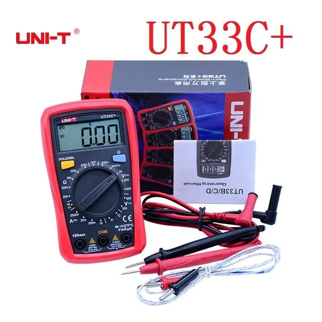 UT33C plus Горячий Цифровой мультиметр UT33A+ UT33B+ UT33C+ UT33D+ максимальное напряжение 600 в Бесконтактный температурный тестер с ЖК-дисплеем с подсветкой - Цвет: UT33C plus