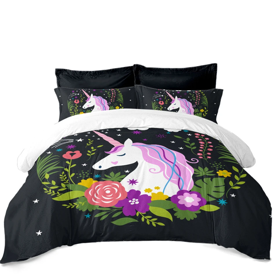 blue unicorn bedding