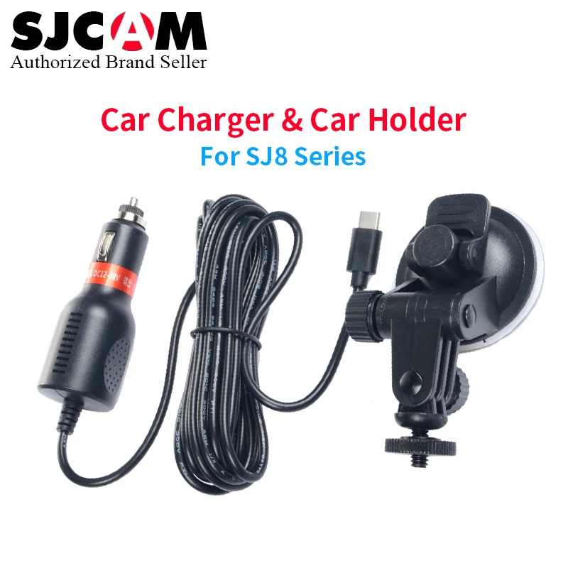 SJCAM SJ8 серии автомобильное зарядное устройство крепление + подставка на присоске Автомобильный держатель для SJ8 Pro SJ8 плюс SJ8 Air Спортивная