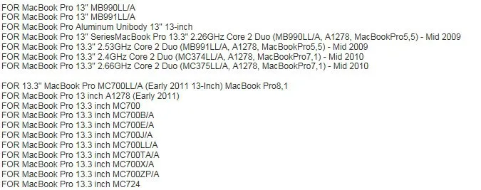 A1322 Батарея для Apple Macbook Pro 13 "A1278 Mid 2009/2010/2011/2012