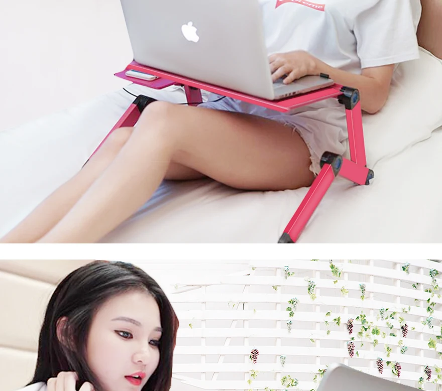 SUFEILE Folding Laptop table Portable Adjustable Notebook Desk Table Multifunctional Aluminum Laptop Stand Folding Study Table