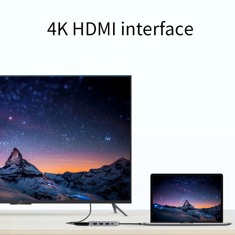 Hagibis 9-en-1 USB tipo C-c HUB 3,0 USB-C a 4 K HDMI/SD/ adaptador Gigabit Ethernet de carga PD lector de tarjetas TF para MacBook Pro HUB - 2