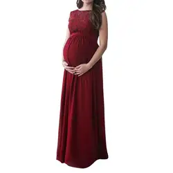 LONSANT Материнство платье Женщины Кружевное шифоновое длинное Макси платье фотография материнства реквизит Одежда для беременных женщин