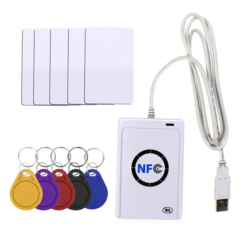 NFC ACR122U RFID считыватель смарт-карт Писатель Копир Дубликатор записываемый клон программное обеспечение USB S50 13,56 МГц ISO 14443+ 5 шт. UID тег