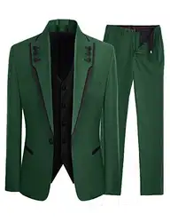Модные индивидуальные темно-зеленый Для мужчин тонкий Высококачественная брендовая одежда костюм Бизнес жениха свадебное платье 3