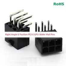100 шт. 4,2 мм 6 штыревой разъем типа «папа» Pin 0,16" Компьютерная видеокарта GPU PCI-E разъем питания шины PCIe правый угол через отверстие PCB