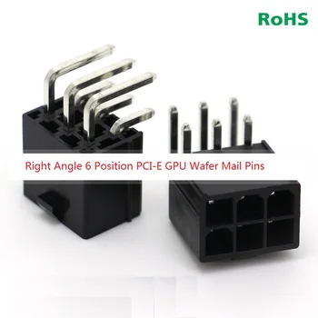 

100pcs 4.2 mm 6 Pin Header Male Pin 0.165" Computer Graphics card GPU PCI-E PCIe Power connector Right Angle Through Hole PCB